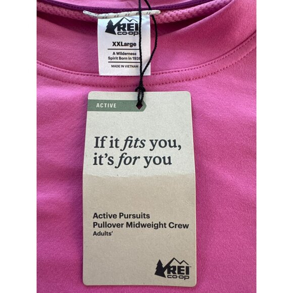 REI Co-Op Active Pursuits Pullover Crew Top XXL Pink Unisex Gender Free NWT - Picture 2 of 6